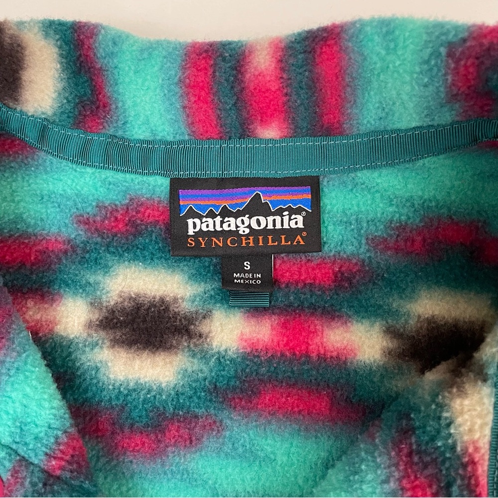 Patagonia Aztec Boho Synchilla Fleece Snap T Pullover Small - Picture 12 of 15